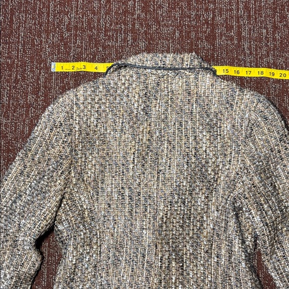 Emil Rutenberg vintage wool tweed tan cropped three button blazer women’s 6 - Picture 13 of 15